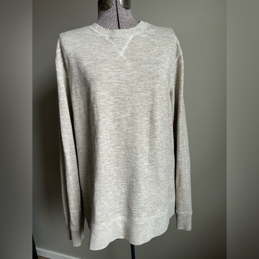 The North Face Men's Beige long sleeve tee base layer cotton blend ski snow